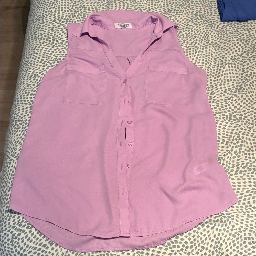 Express Women's Sleeveless Portofino Blouse Set - Blue, Lilac, Black - Picture 6 of 13